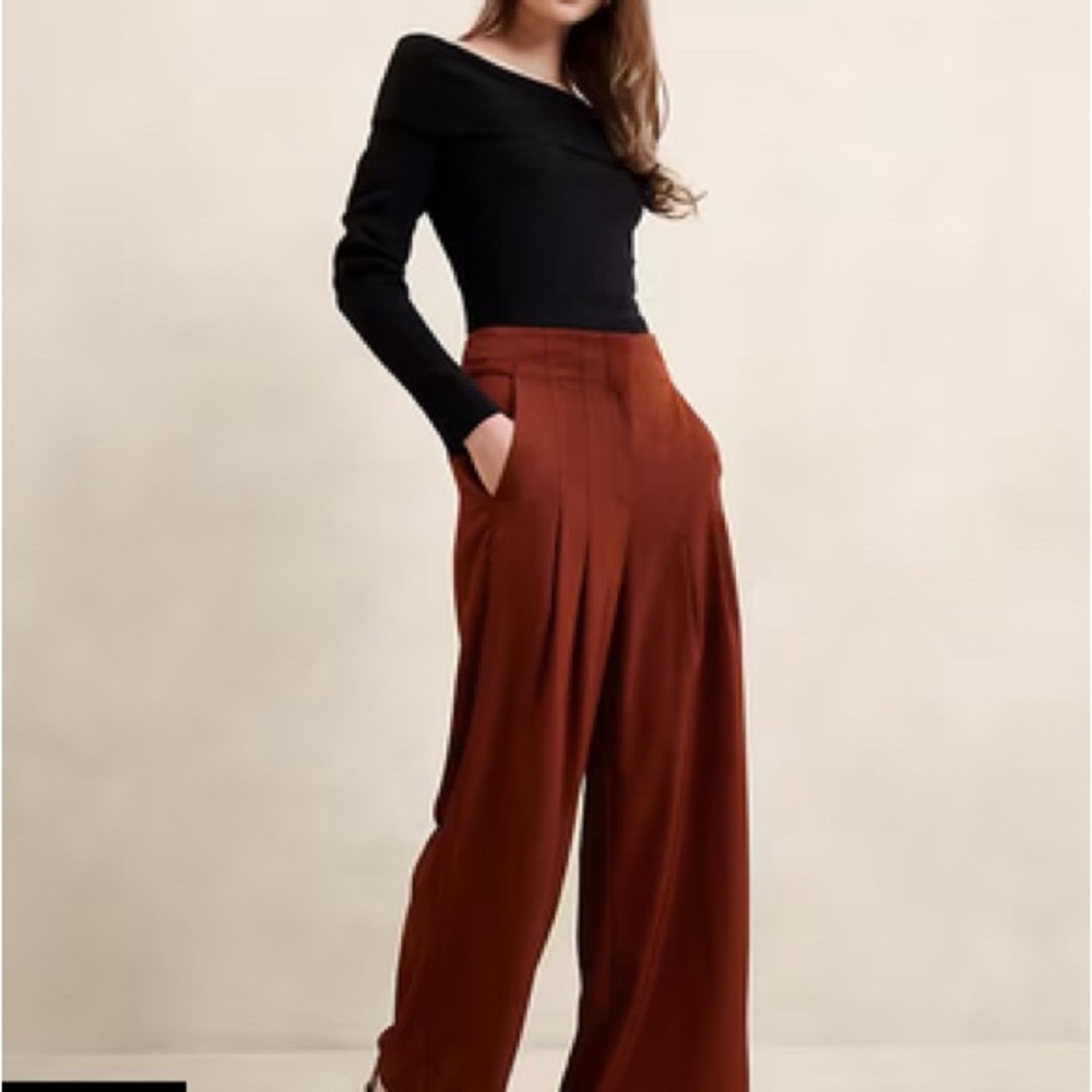 Banana Republic Black and Brown Wide Leg Pants